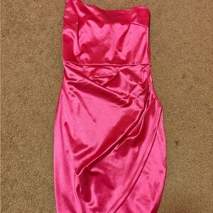 Windsor One Shoulder Hot Pink Dress